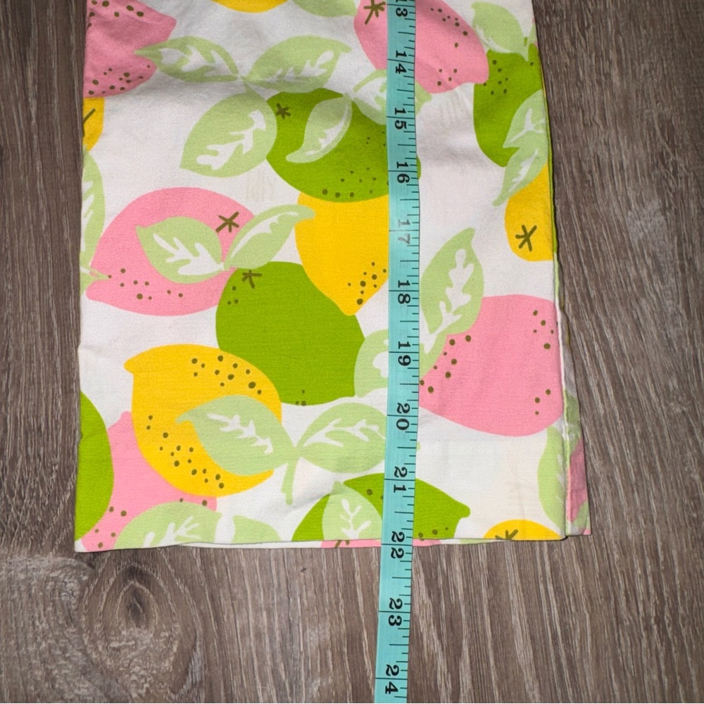 Lilly Pulitzer citrus lemon lime print Pink Yellow Fruit capri pants vintage 8 - Picture 12 of 13
